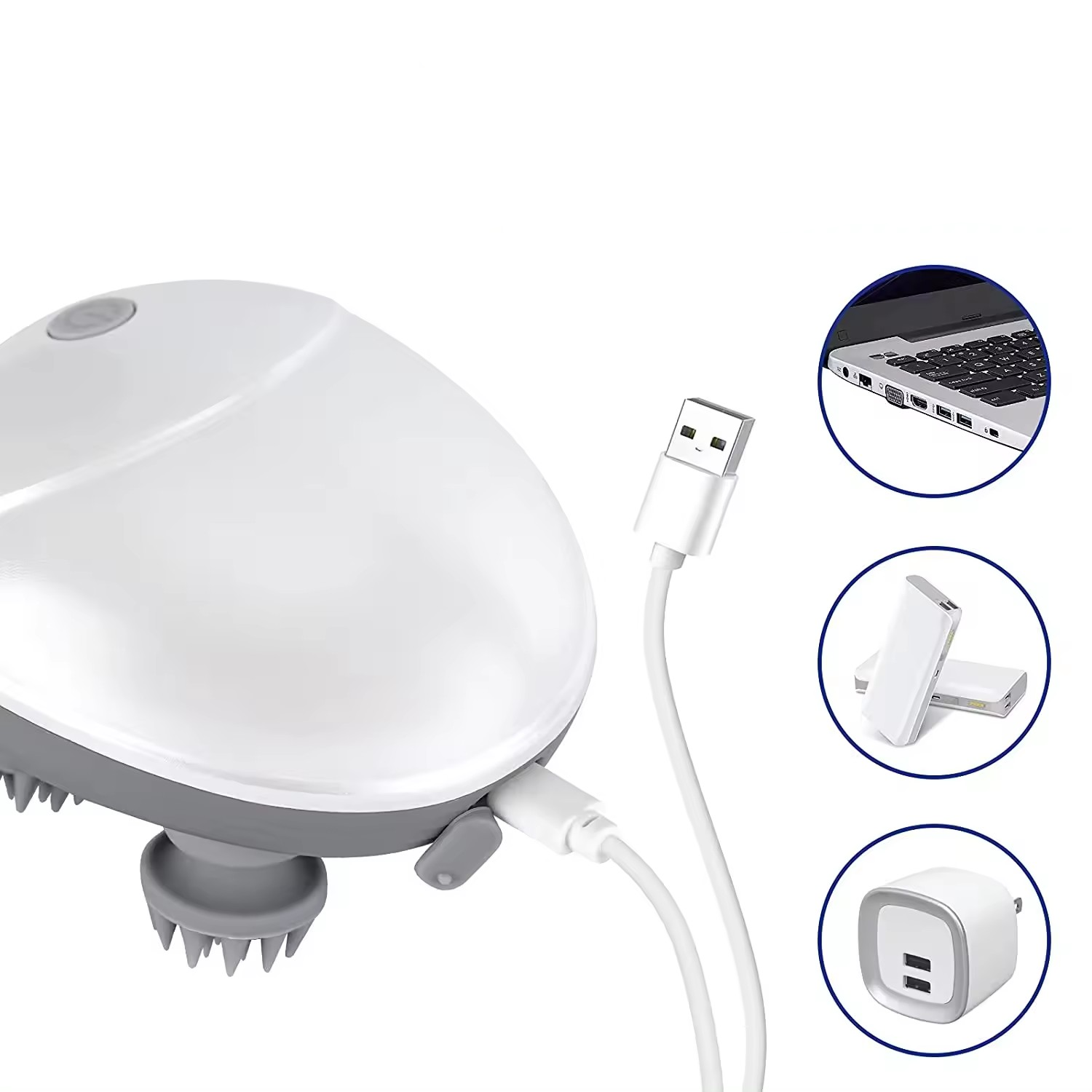 (11x10cm) USB Haustier Pflege Massage Bürste Kopf- und Pfoten Massagegerät für Hunde / Katzen - Roségold