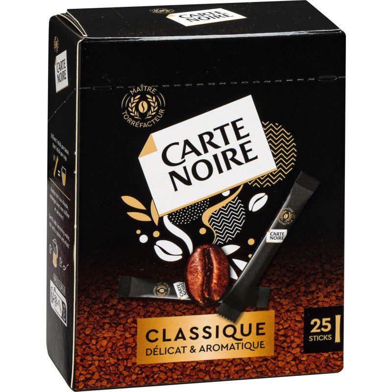 Sticks de café soluble Carte noire Classique - Boîte de 25