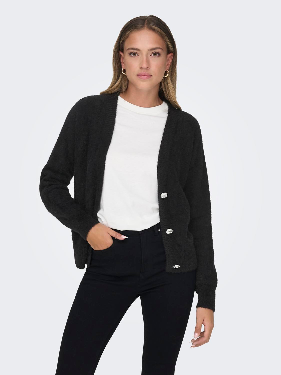 ONLELLA Strickjacke Black