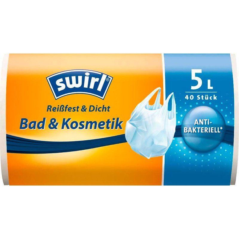 Sacs poubelles Swirl® Salle de Bain antibactérien à poignées