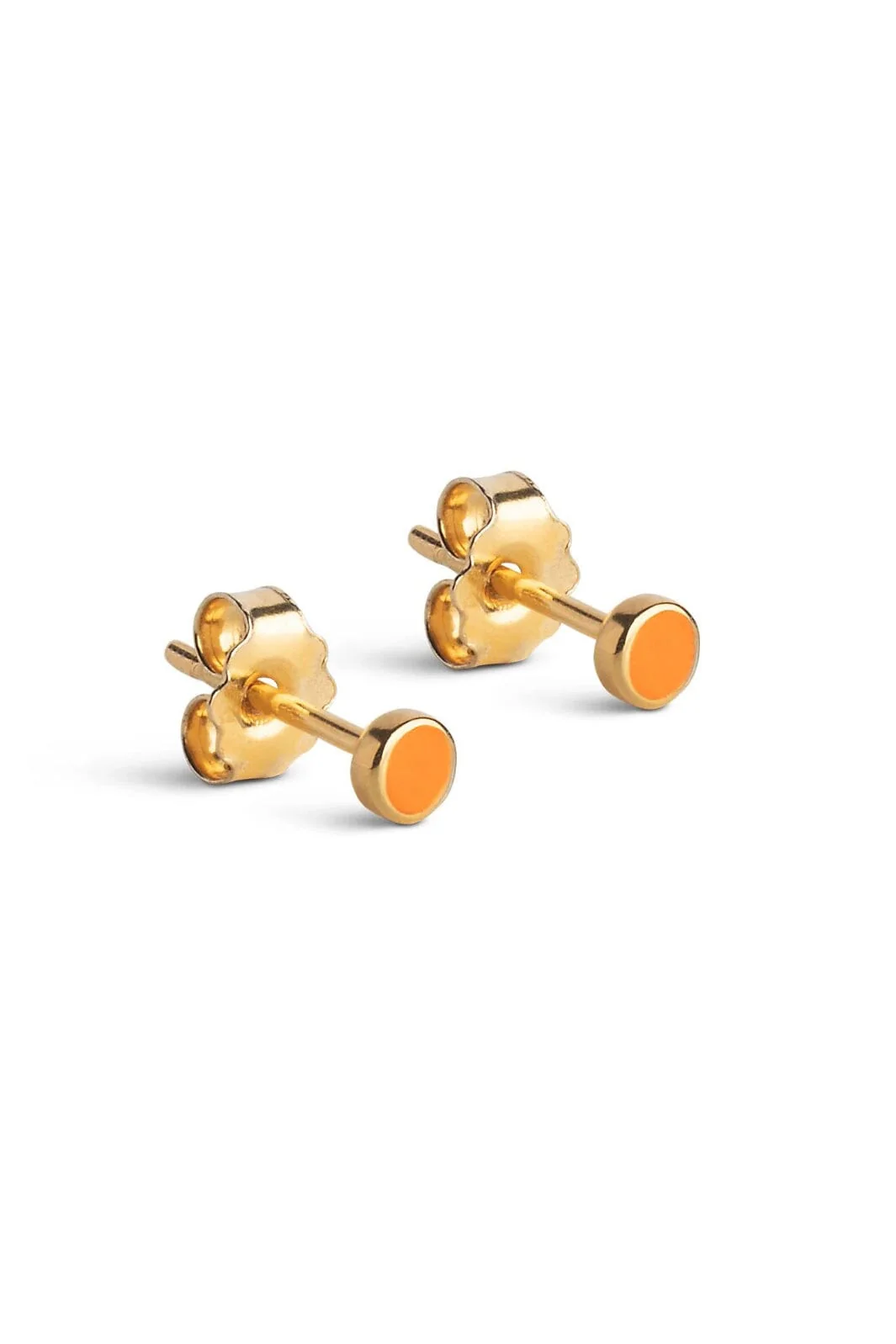 Enamel Copenhagen Stud, Enamel Dot E313G 1 Pair orange