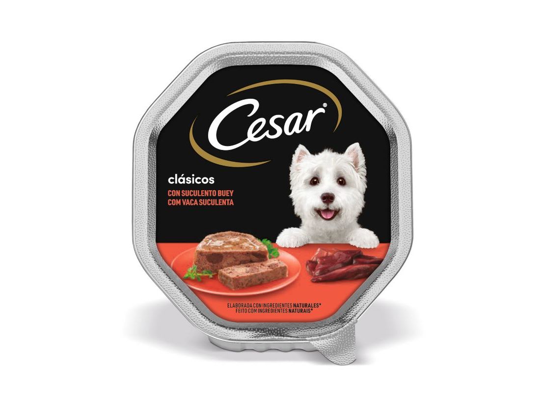 COMIDA HÚMIDA PARA CÃO TERRINA CESAR COM VACA EM PATÊ 150G