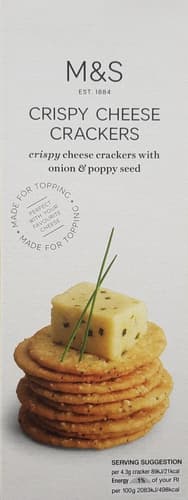 Marks & Spencer Knusprige Käsecracker mit Zwiebeln und Mohnsamen