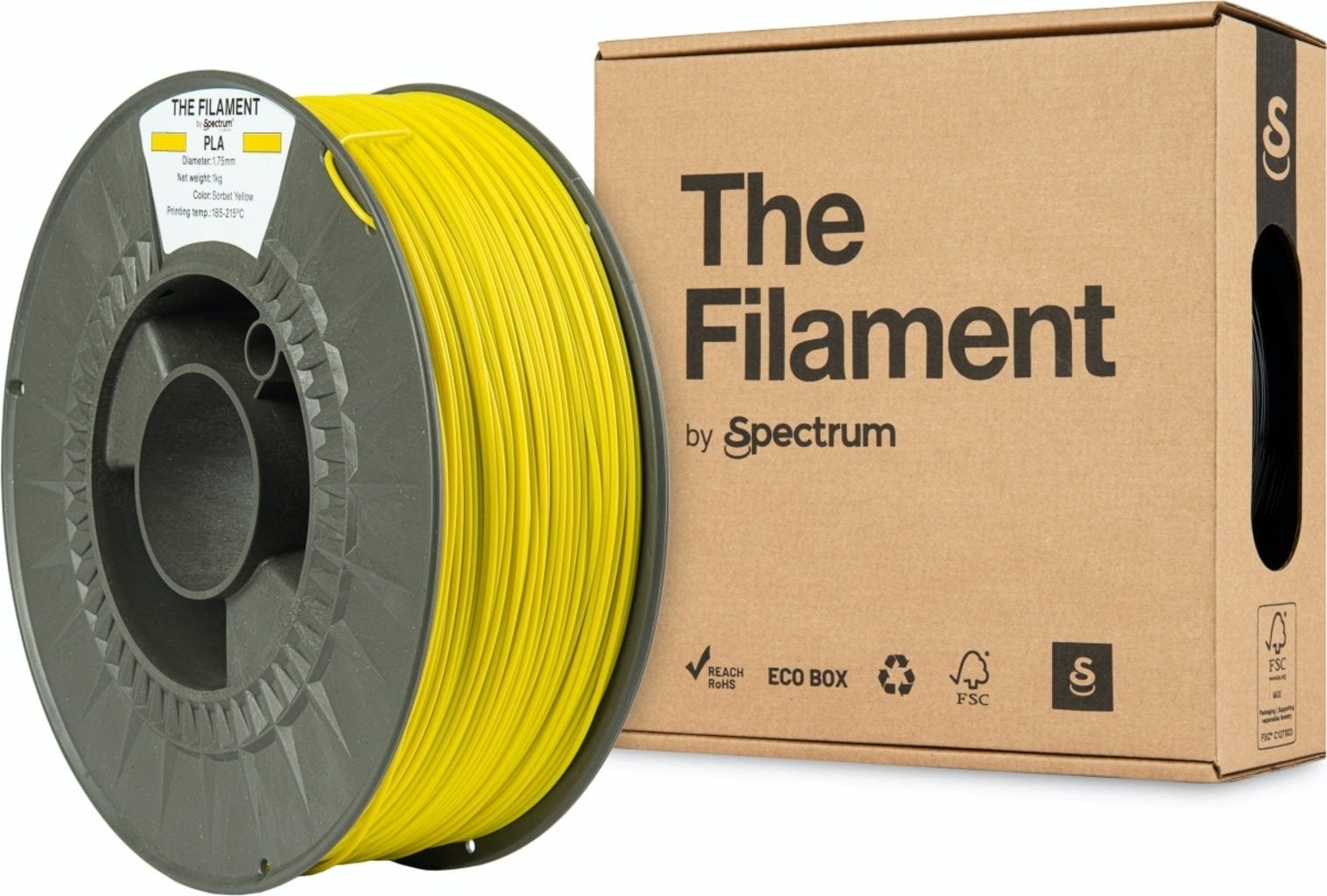 The Filament  PLA Sorbet Yellow, 1,75 mm / 1000 g    Zuverlässiges & kostengünstiges PLA in Sorbet Yellow