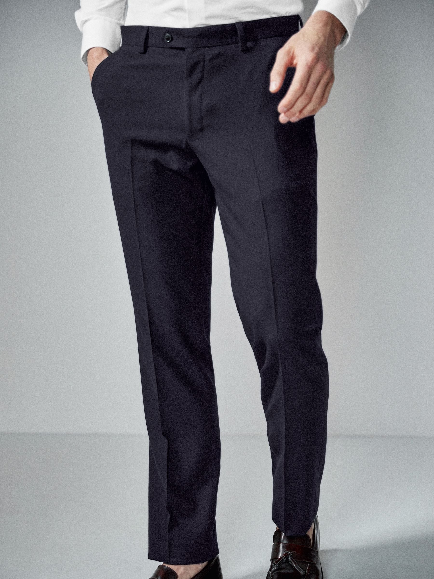 Donkerblauw - Tailored fit - Kostuumbroeken