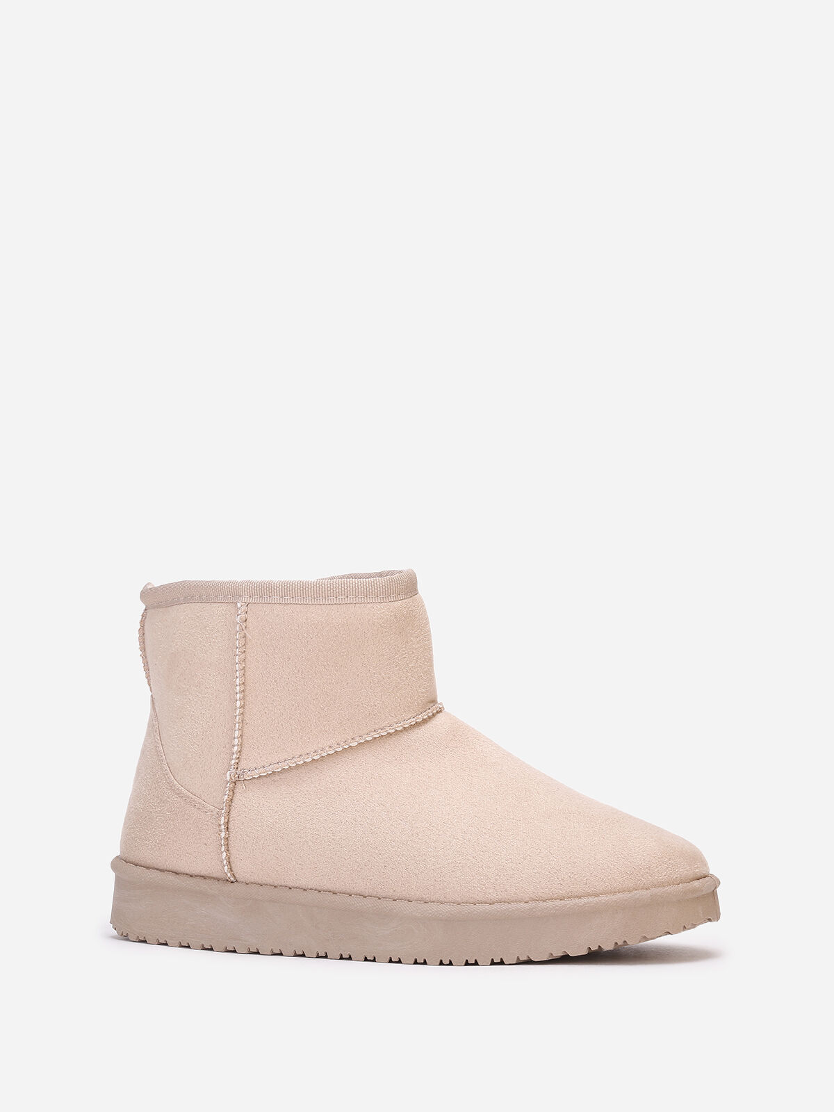 Boots basses en suédine fourrées- Beige