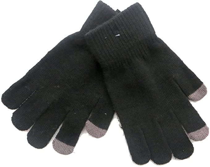 (1 Paar) Kapazitive Touchscreen Handschuhe Damen Accessoire (One Size) für Smartphone / Tablet - Schwarz
