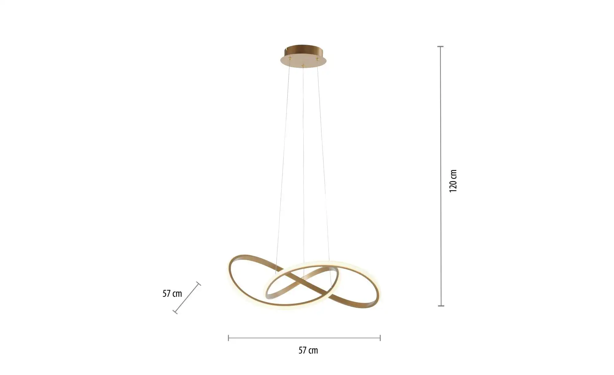 Paul Neuhaus LED-Pendelleuchte, messing-matt, geschwungen