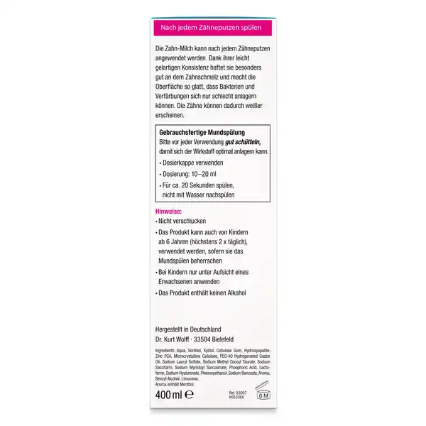 Mundspülung Repair Zahn-Milch, fluoridfrei