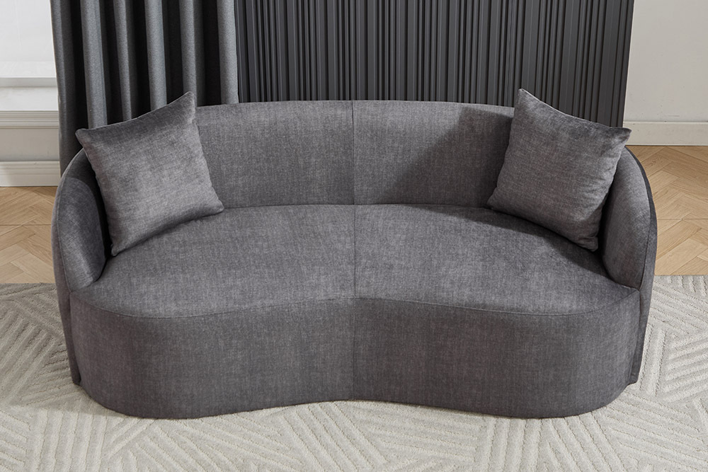 Extravagantes Sofa ELEMENTAL 180cm graphit grau Samt 2-Sitzer Couch organische Form
