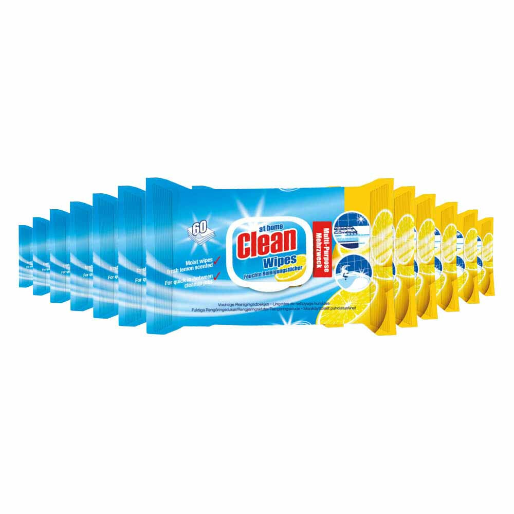 12x At Home Multi Purpose Reinigingsdoekjes Lemon55 stuks