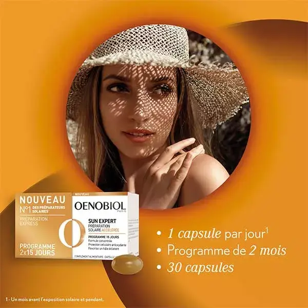 Oenobiol Sun Expert Preparação Solar Acelerada - Pacote com 2 x 15 cápsulas