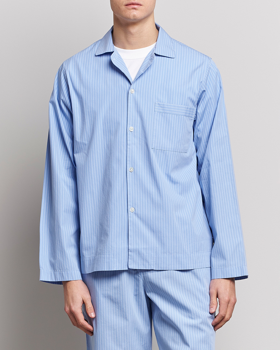 Tekla Poplin Pyjama Shirt Pin Stripes