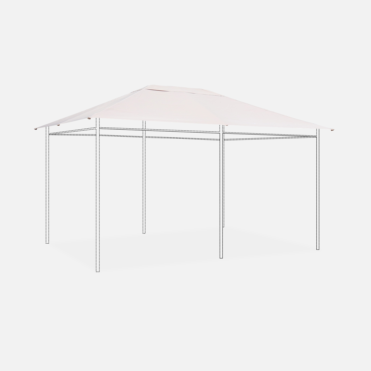 Toile de toit beige pour tonnelle 3x4m divio - toile de rechange pergola. Toile de remplacement