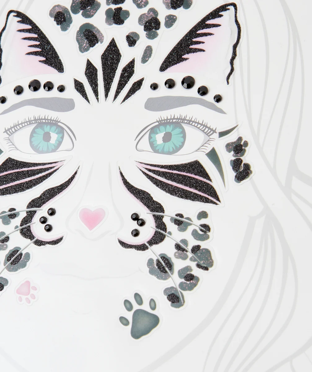 GREAT PRETENDERSAUTOCOLLANTS POUR LE VISAGE THÈME CHAT NOIR