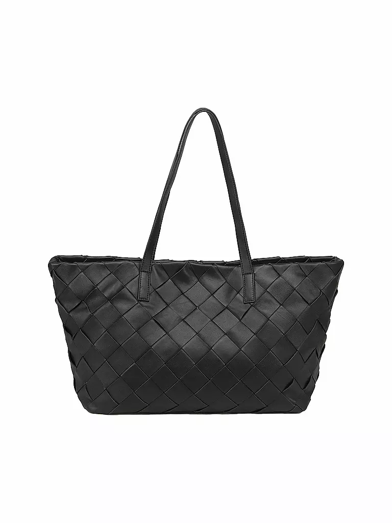 LES VISIONNAIRES Ledertasche - Shopper ODILE WEAVE schwarz