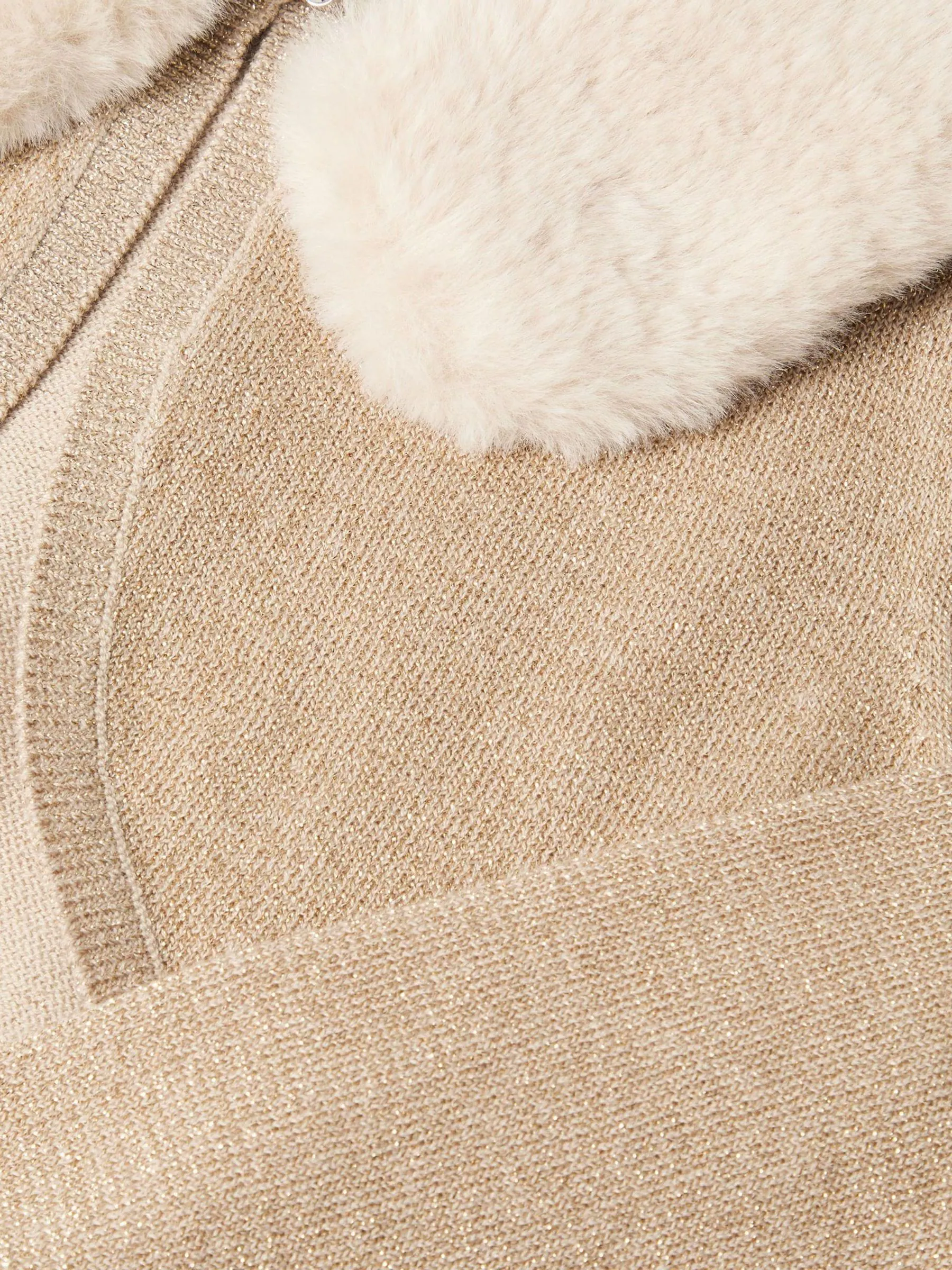 Goud - Monsoon Afneembare Kraag Fuzzy Vest