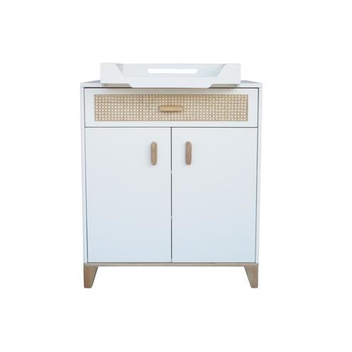 Petite Commode NAMI Cannes de Rotin Neige - THEO