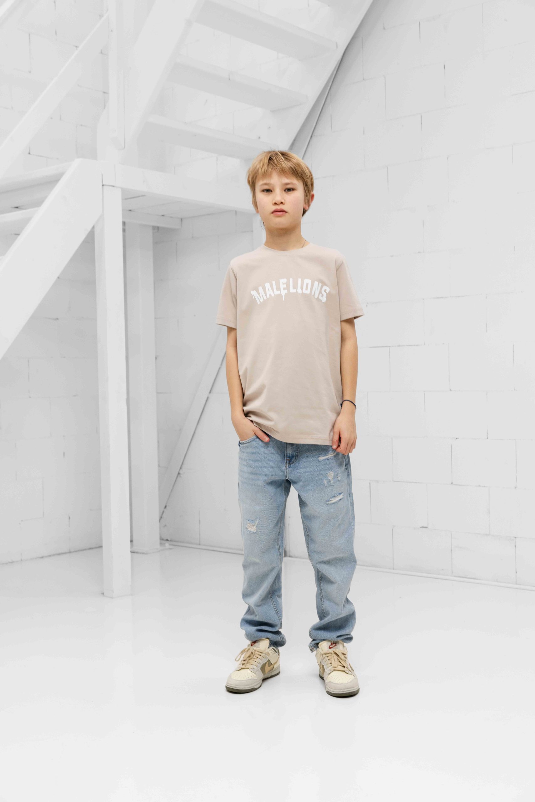 Malelions Paint T-Shirt Kids Beige