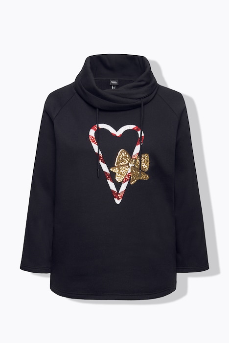 Sweatshirt, Zuckerstangen, Stehkragen, Langarm