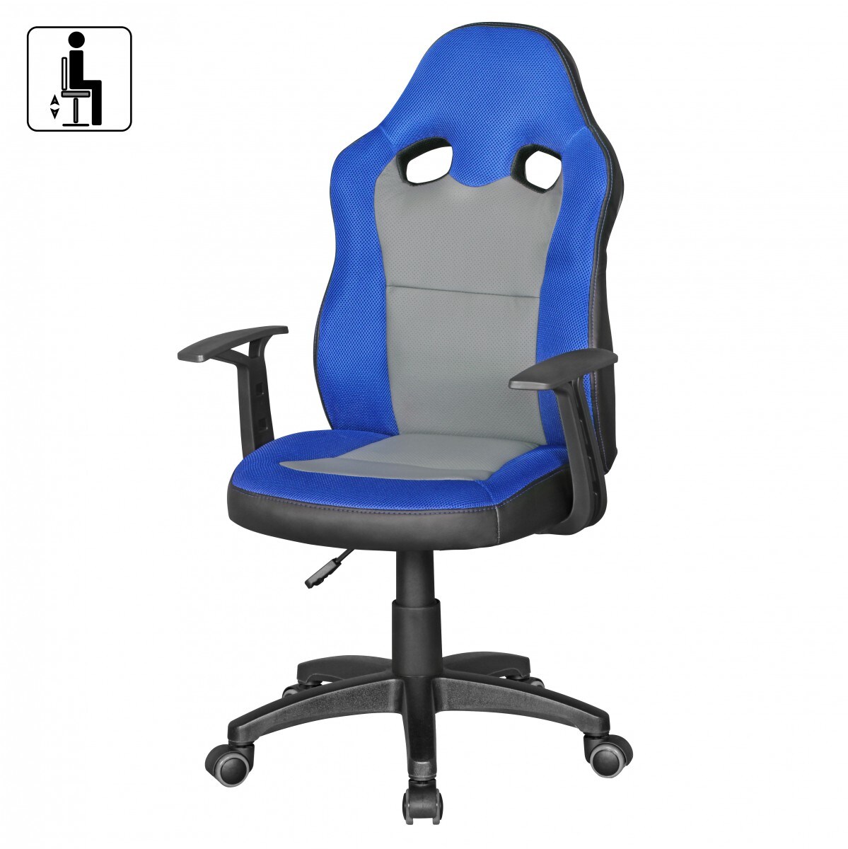 KADIMA DESIGN Kinderdrehstuhl FAST, ergonomisch, höhenverstellbar, Racing-Design, Mesh- und Kunstlederbezug