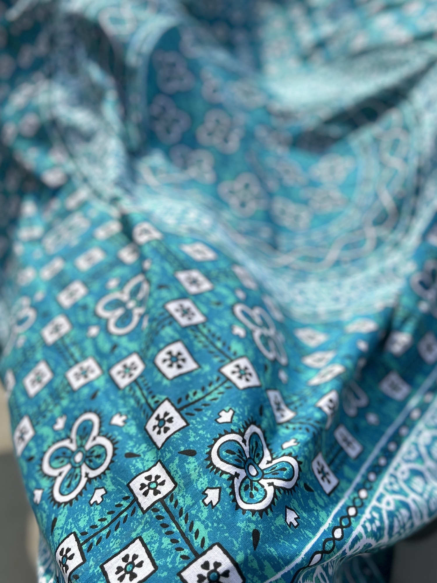 Multifunktionstuch blau-weiß, L 240 cm, B 213 cm von fischer's lagerhaus