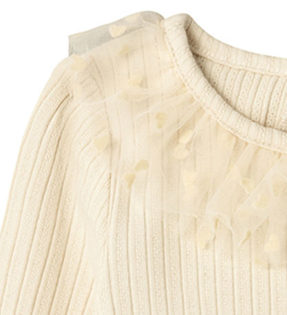 Name It Bluse - Rib - NmfNajas - Summer Sand m. Hjerter