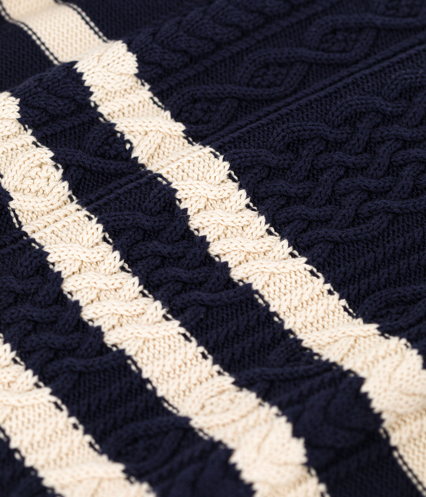 Pull irlandais à rayures en coton Femme