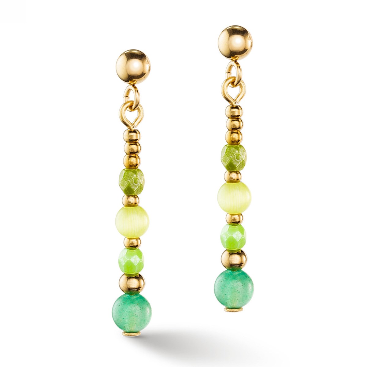 Boucles d'oreilles Coeur de Lion Princess spheresvertes