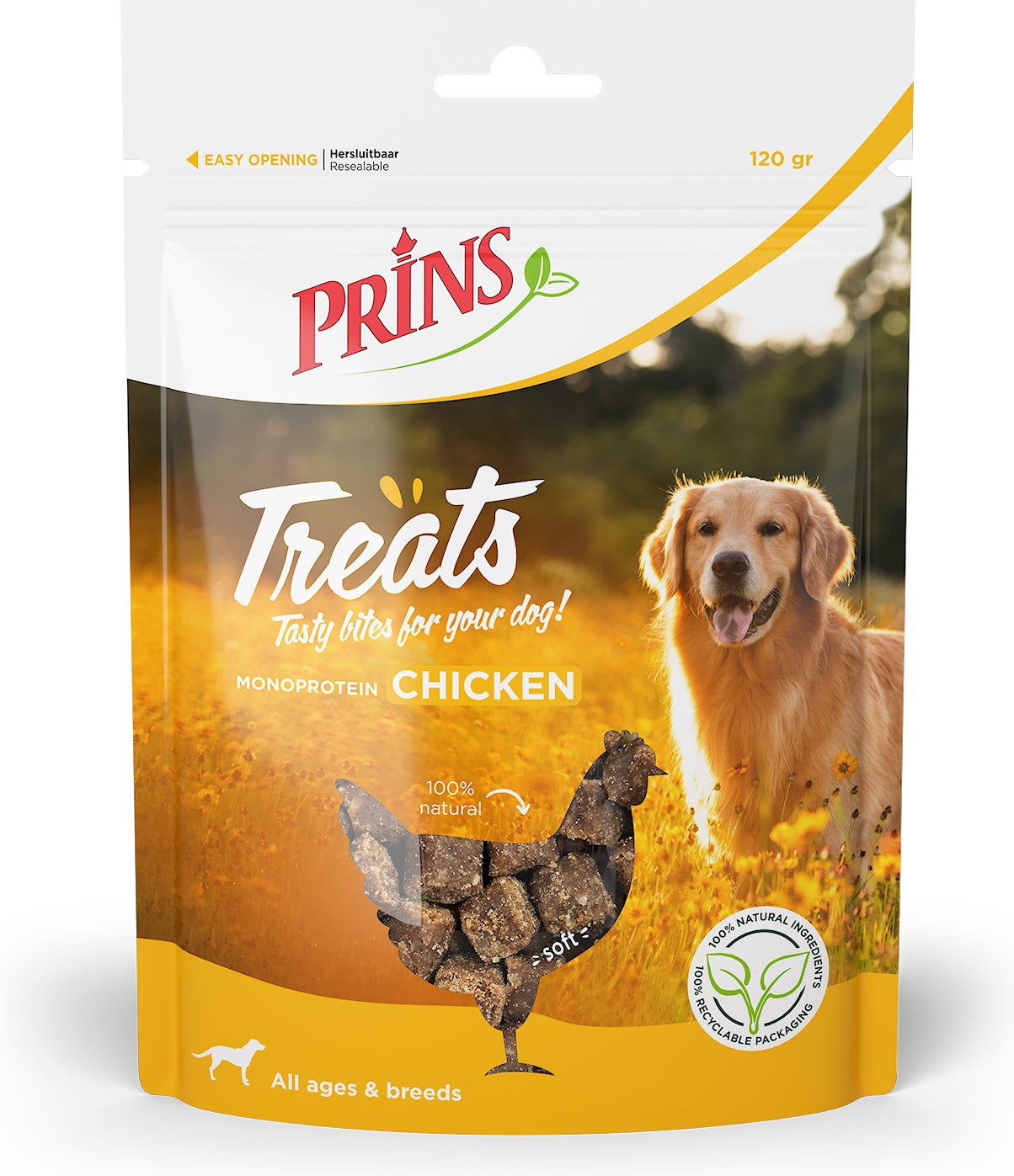 Prins hondensnoepjes Treats kip 120 g