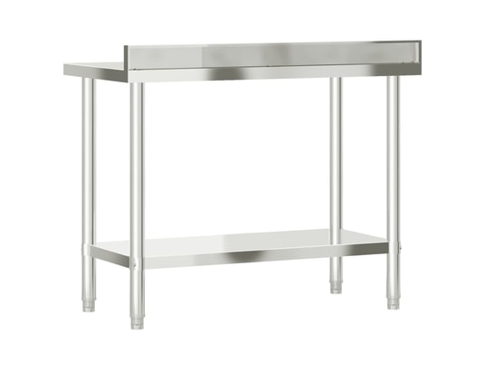 VIDAXL - Mobilier de cuisine Table de travail de cuisine avec dosseret 110x55x93 cm inox