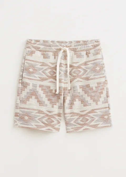 Korte broek jacquard zand (ZAND)