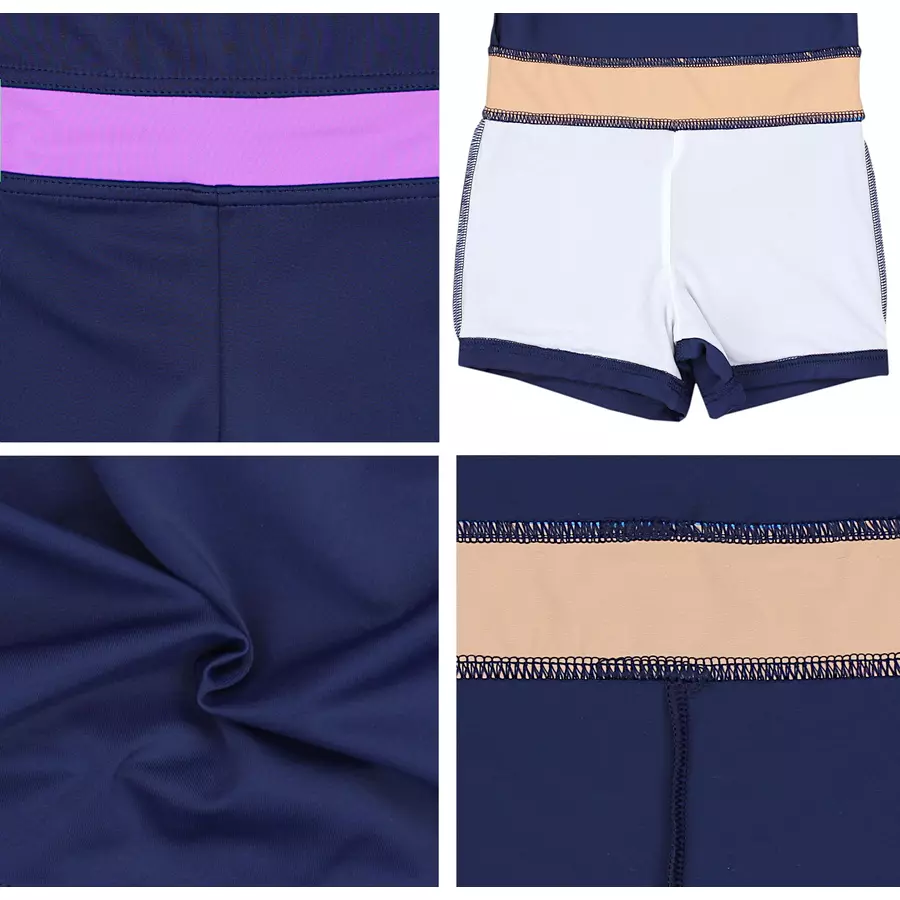 Aquarti Mädchen Badeanzug mit Bein Racerback lila