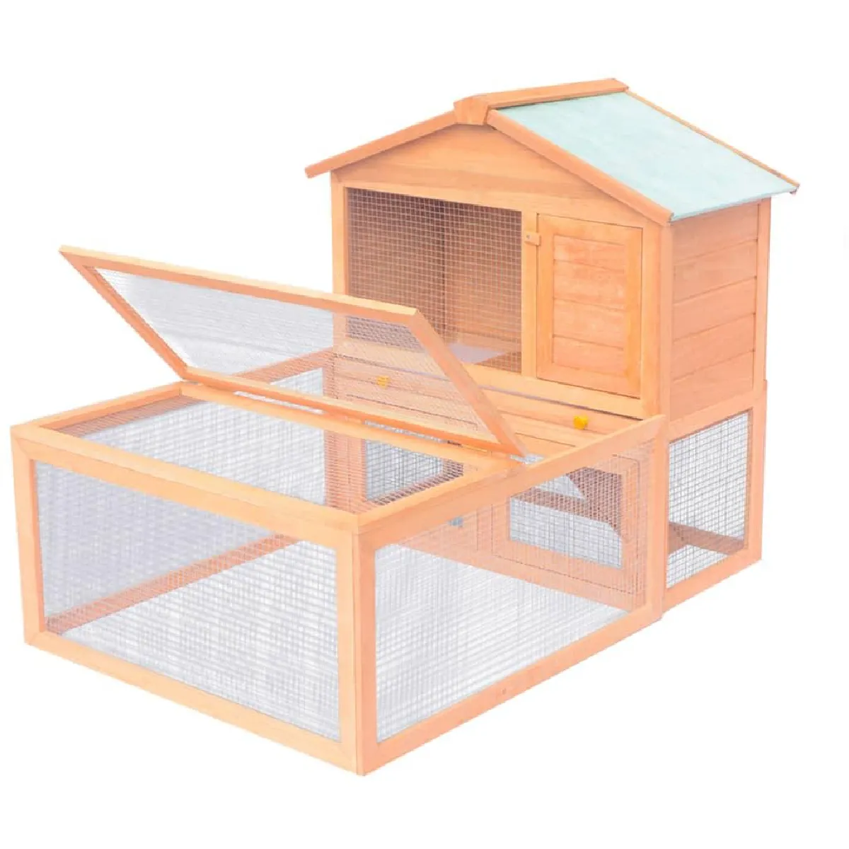 Helloshop26 Cage clapier 144 x 100 x 100 cm Marron