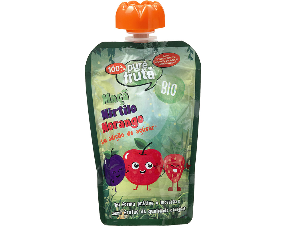 PURÉ SEARA FRUTA MAÇÃ MIRTILO E MORANGO BIO 100G