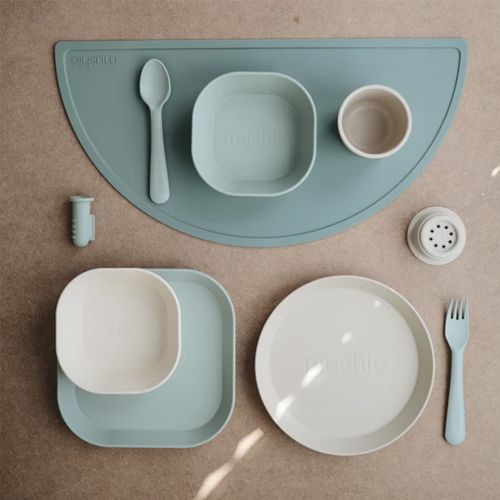 Mushie placemat cambridge blue