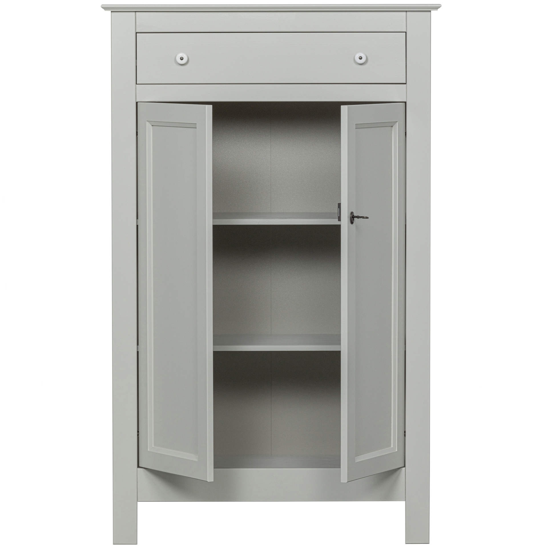 Highboard EVA 93 x 150 cm Kiefer teilmassiv nebelweißes Finish