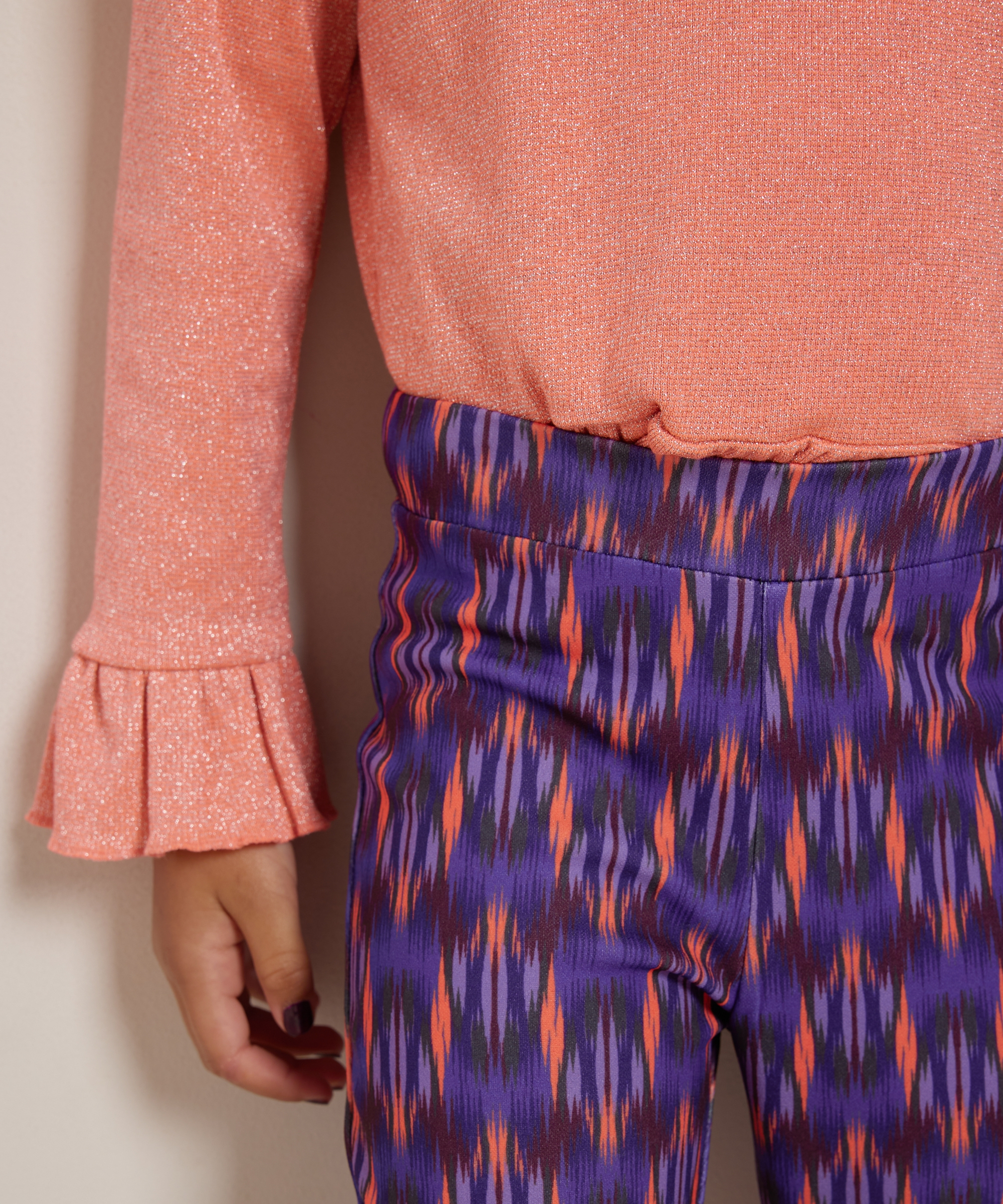 flared fit broek met print