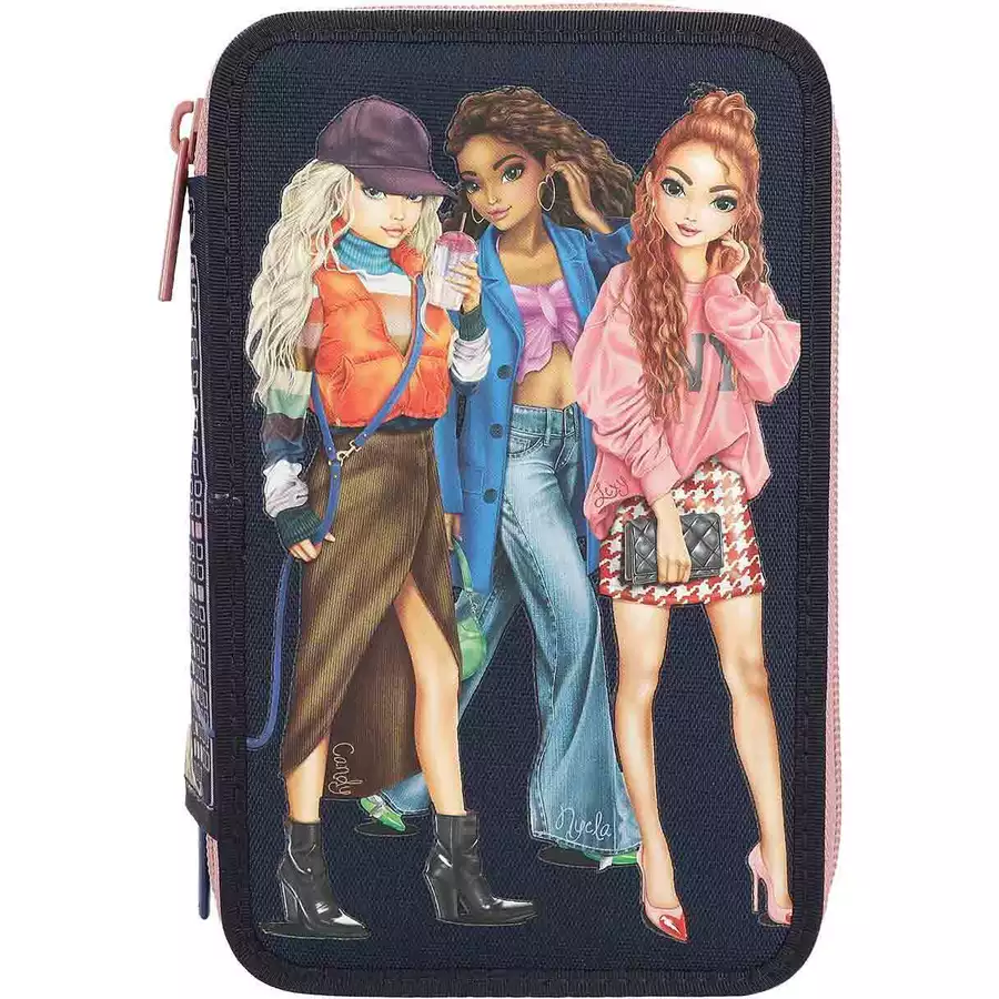 Depesche Federtasche CITY GIRLS TOPModel 7,5 x 13,5 x 20 cm dunkelblau