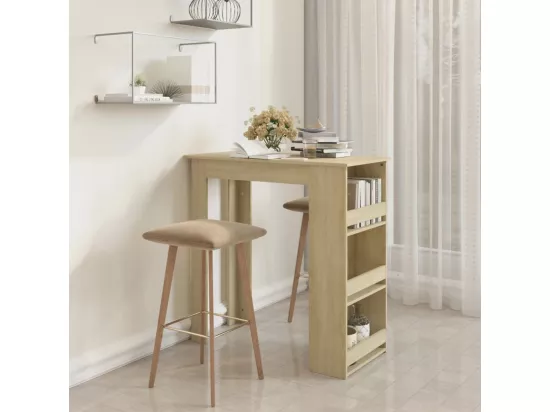 Table de bar avec rangement Chêne sonoma 102x50x103,5 cm