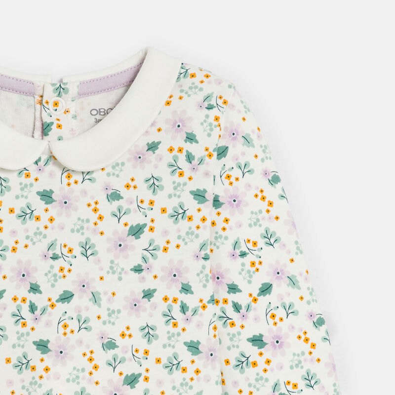 Dors-bien jersey fleuri rose bébé fille Mauve Violet