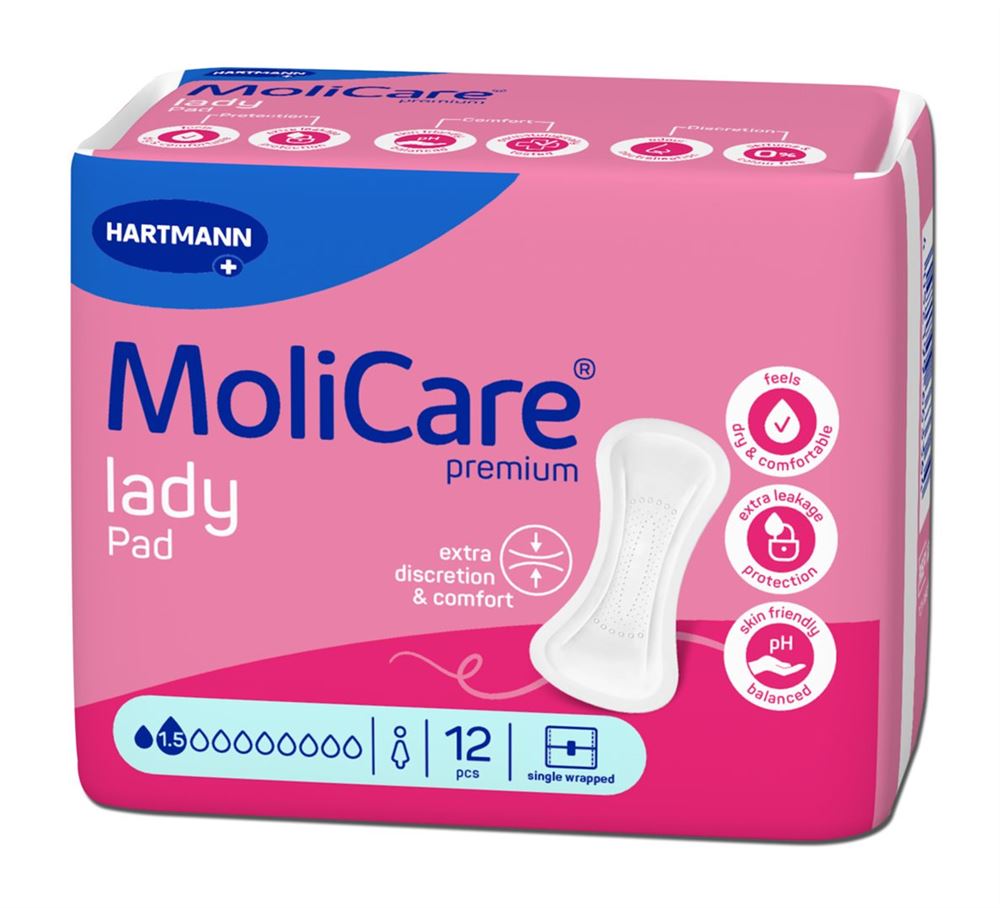 MOLICARE Premium Lady Pad<br>12 Stück, Beutel, 1.5 Tropfen