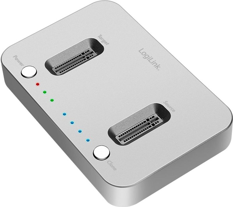 LogiLink - QP0033 - Docking Station - Zilver - USB-C - Dual NVMe M.2