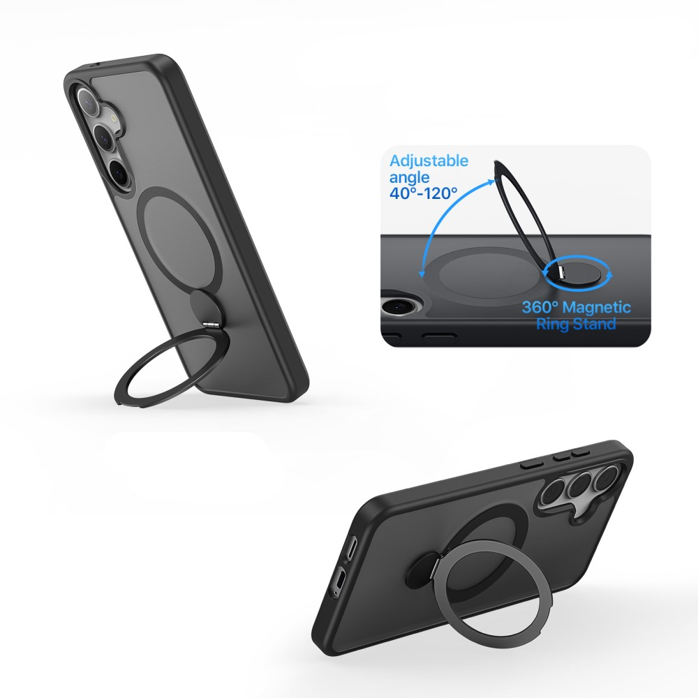 Samsung Galaxy S25  Plus Hybrid Hardcase Hülle   TPU Bumper   Kickstand Aufsteller MagSafe-Modul - Schwarz