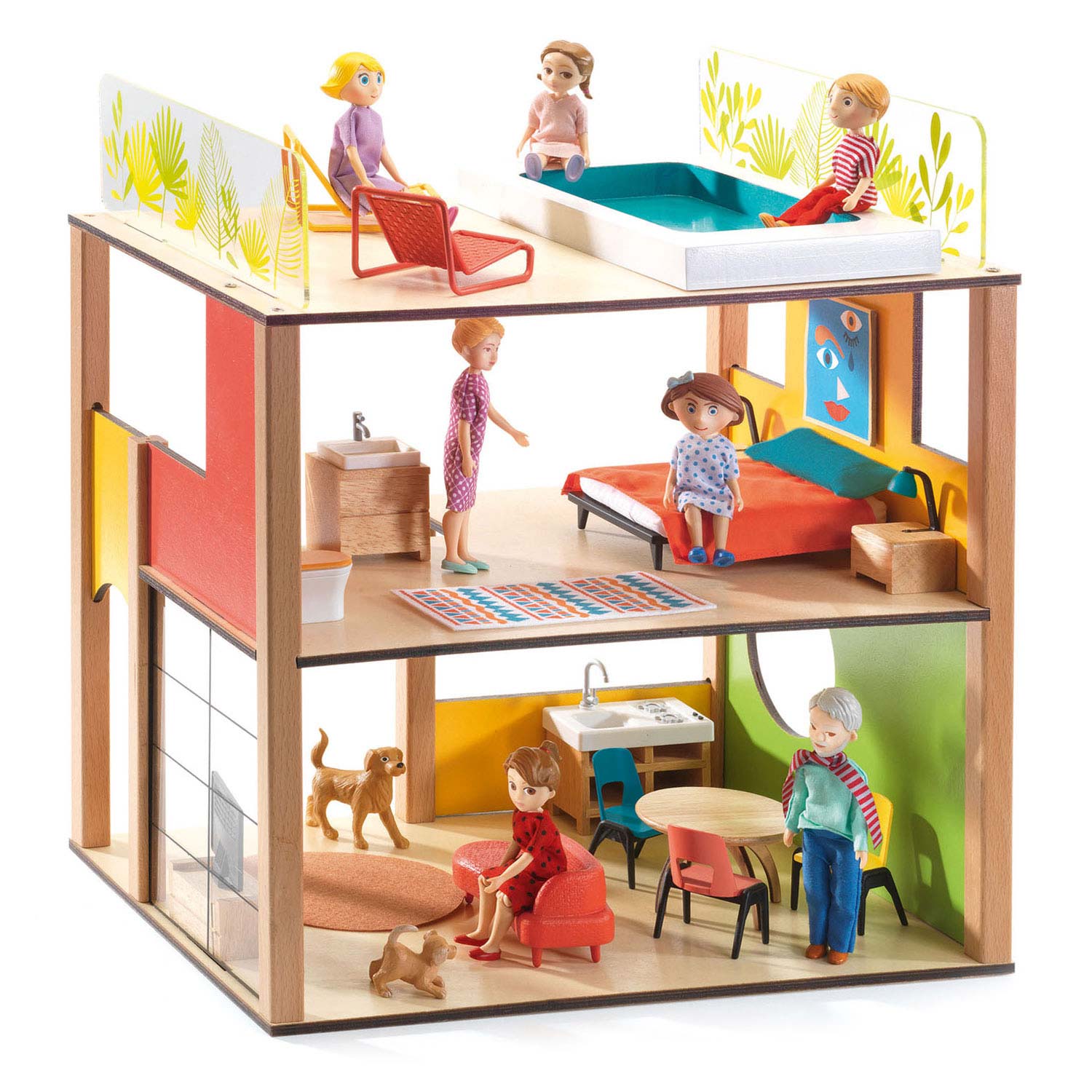 Djeco City HouseHouten Poppenhuis incl. Meubels