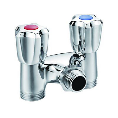 Robinet double pour lave-linge et lave-vaisselle Diall