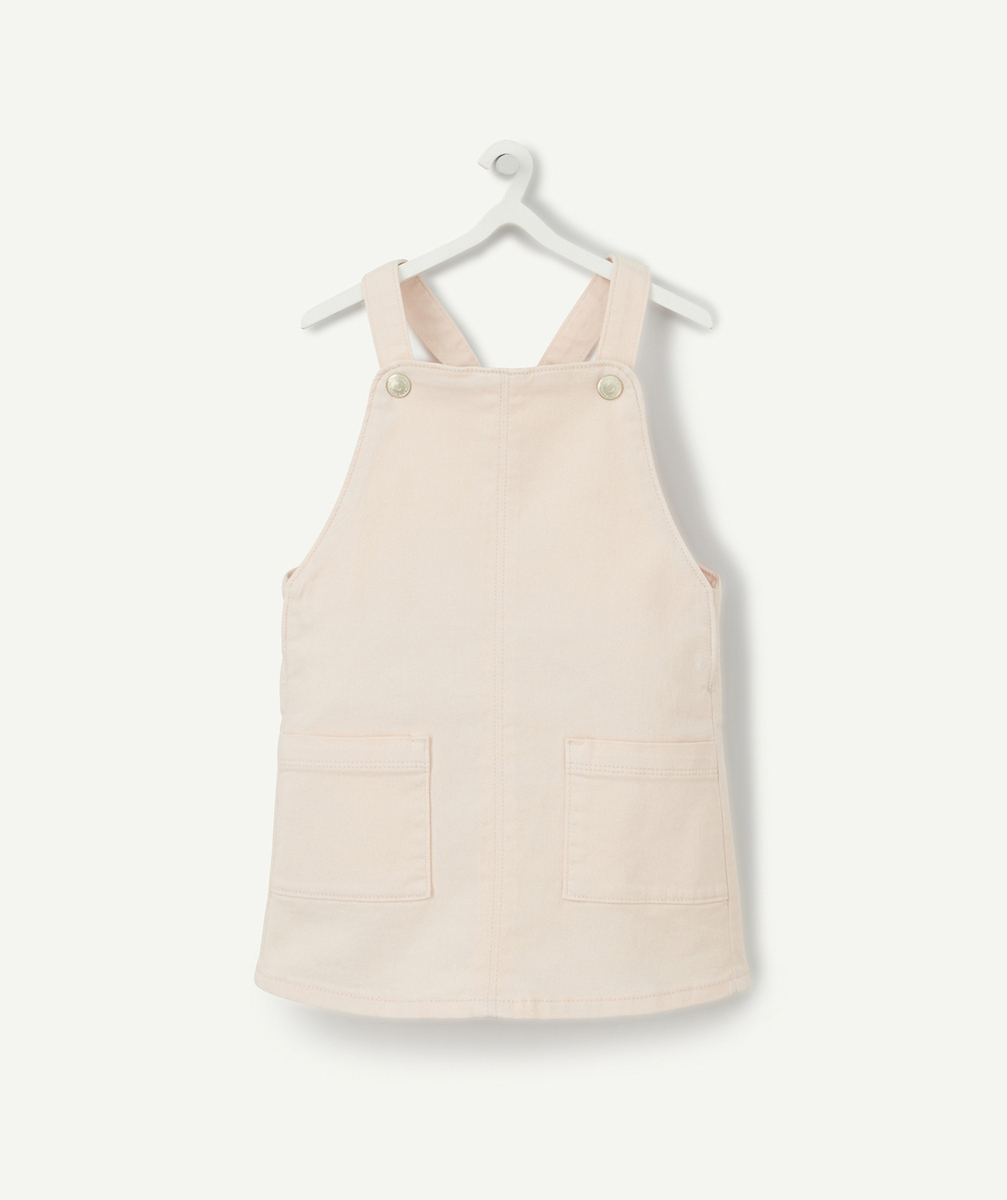 ROBE SALOPETTE BÉBÉ FILLE ROSE EN FIBRES RECYCLÉES
