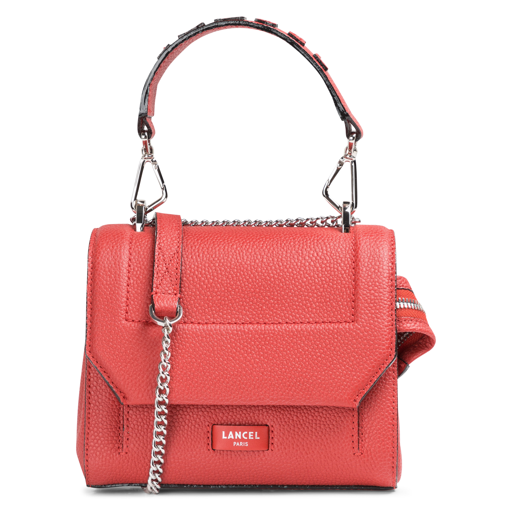 NINON S - Sac à rabat petit modèle en cuir grainé | Rouge