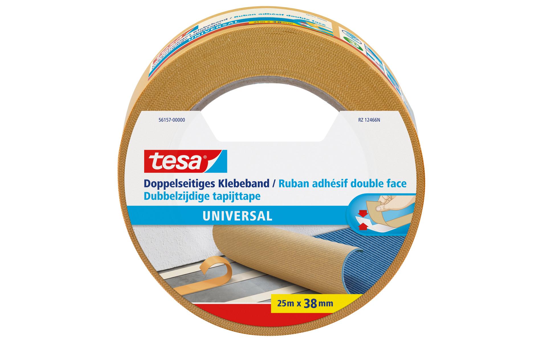 Doppelseitiges Klebeband Universal, 25 m x 38 mmDoppelseitiges Klebeband für einen sicheren und permanenten Halt