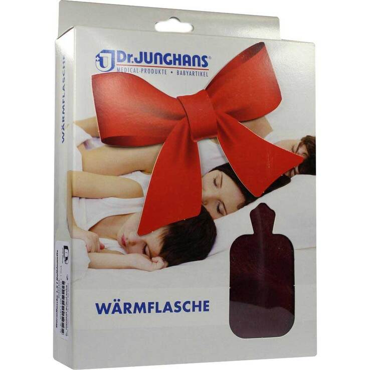 Wärmflasche mit Flauschbezug bordeaux, 1.5 l